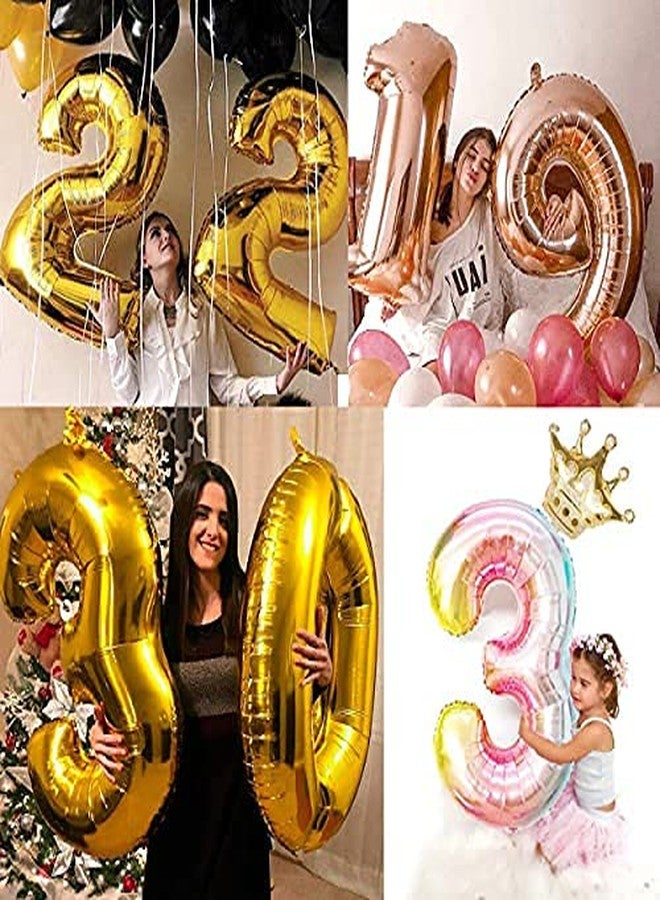Prokart 16inch Birthday Foil 7 Number Helium Balloon Party Decoration Golden Pack of 1 | 7 No. Balloons Birthday/Anniversary | Seven Number - Image 2